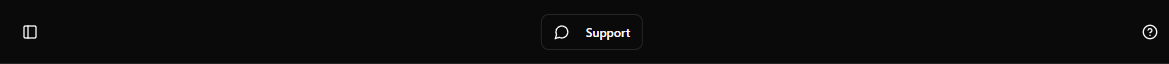 The Portal header on any page, with the Support button visible in the center.